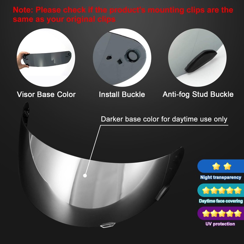 psler Qualifier Visor- Qualifier Helmet Visor Motorcycle Face Shield Accessories