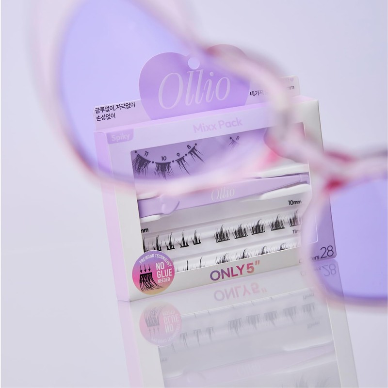 Ollio Olio Mix Pack with Mini Tweezer, No Glue Required,