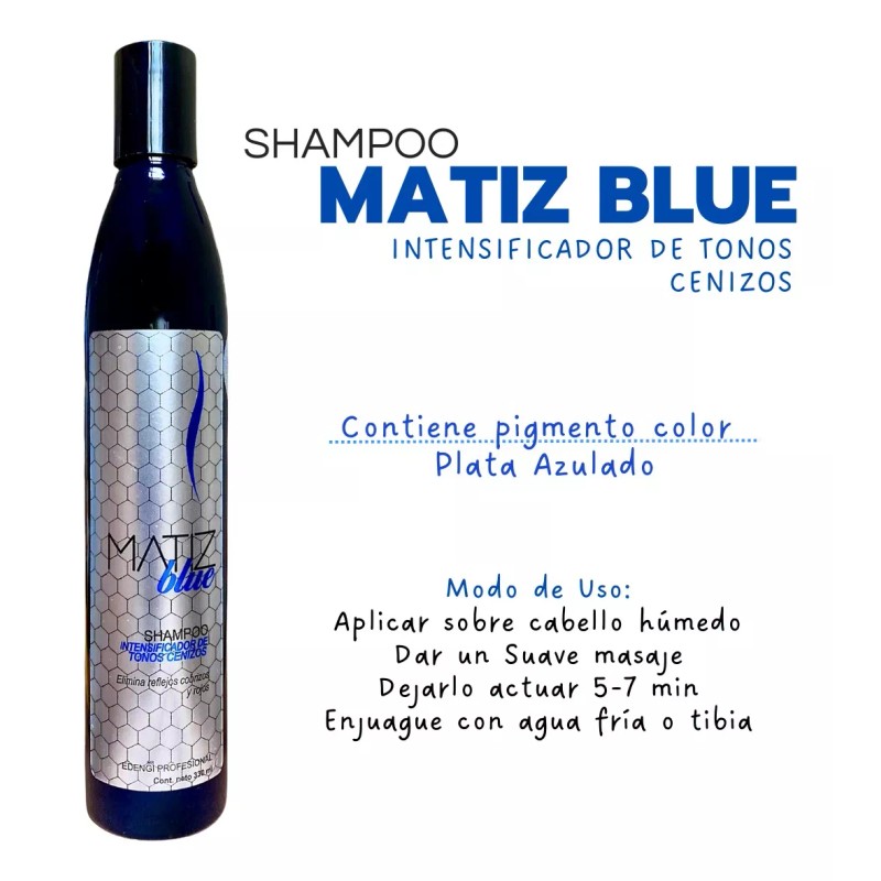 Edengi Sh Matiz Blue 330ml Intensificador De Cenizos Envio Gratis