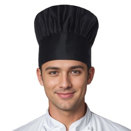 Duogoo Chef Hat Adult Adjustable Baker Hat Kitchen Cooking BBQ Grill Chef Cap for Men Women Kids, Black