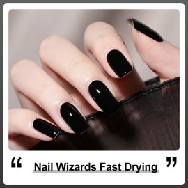 Major Dijit Quick Air Dry Nail Polish Black Regular Nail Polish Non UV Gel Hema 0.34 fl oz.