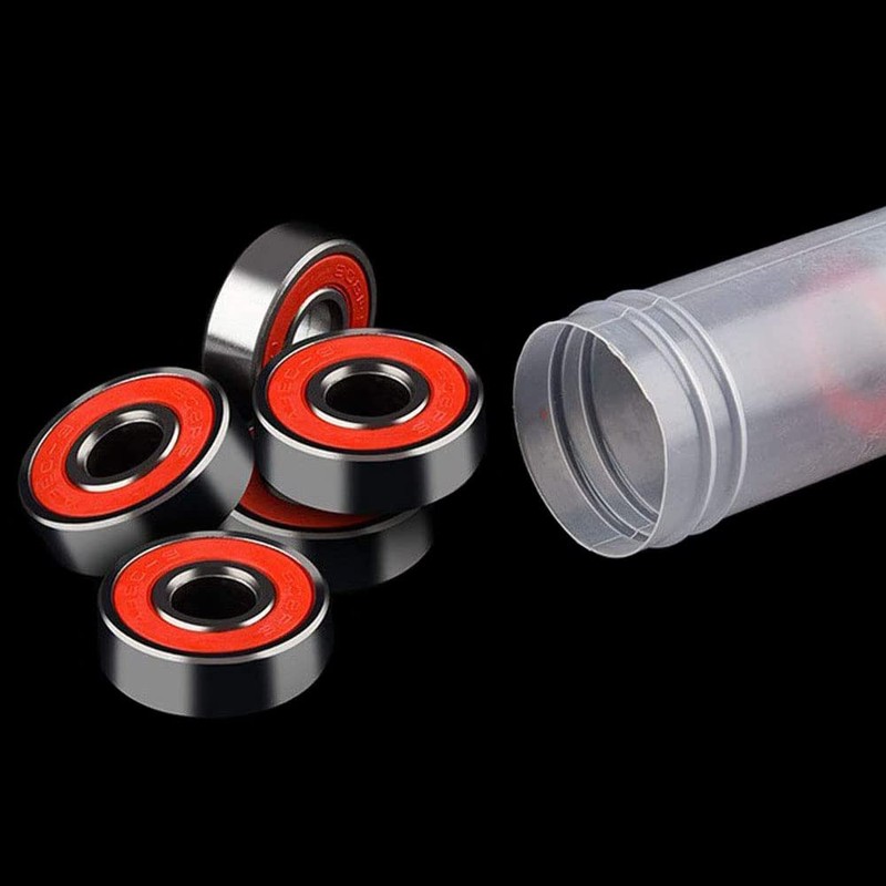 Red Silver ABEC-9 608 RS Skateboard Longboard Bearings (8PCS)