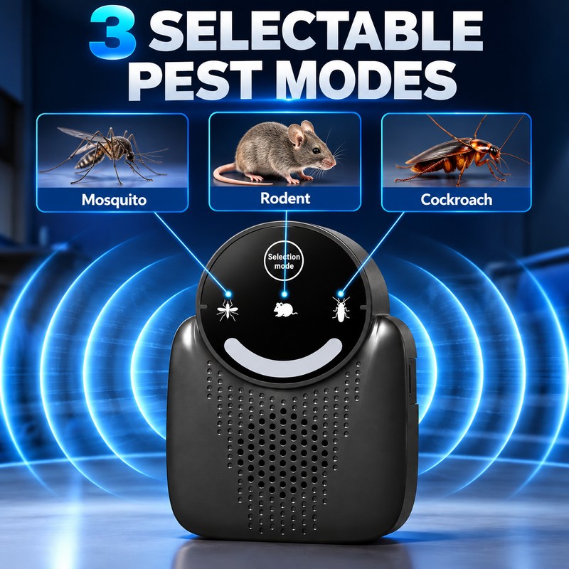 Ultrasonic Pest Repeller for Home – Variable Frequency 3-Mode Electronic