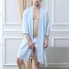 Lu's Chic Bata tipo kimono para hombre, ligera, con bolsillos,