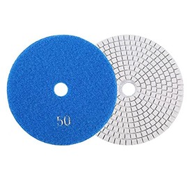 FTVOGUE 5'' inch 125mm Grinding Discs Wet Diamond Polishing Pads Sanding Sandpaper Wheels for Granite Concrete Marble (50)