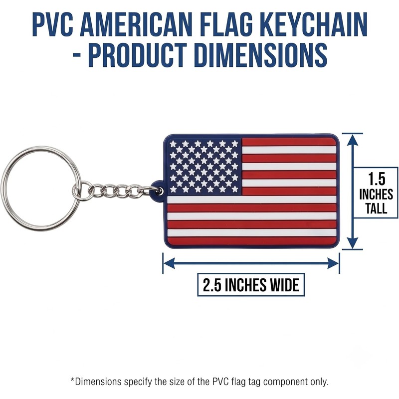 Great 1 Products PVC American Flag Keychain