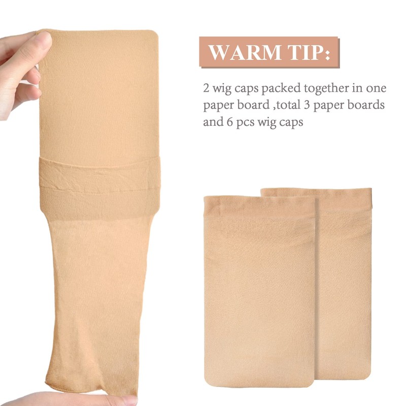 MORGLES Wig Cap, 6 Pcs Stretchy Nylon Wig Caps Stocking