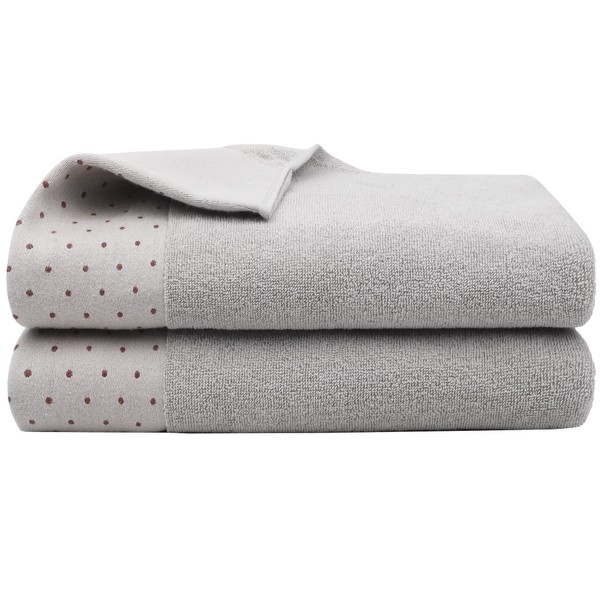 PiccoCasa Bath Towels Set of 2, 100% Combed Cotton 600