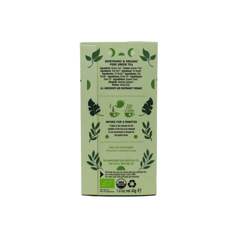 Hampstead Organic Green 20 Teabags (Pack of 4 Total 80
