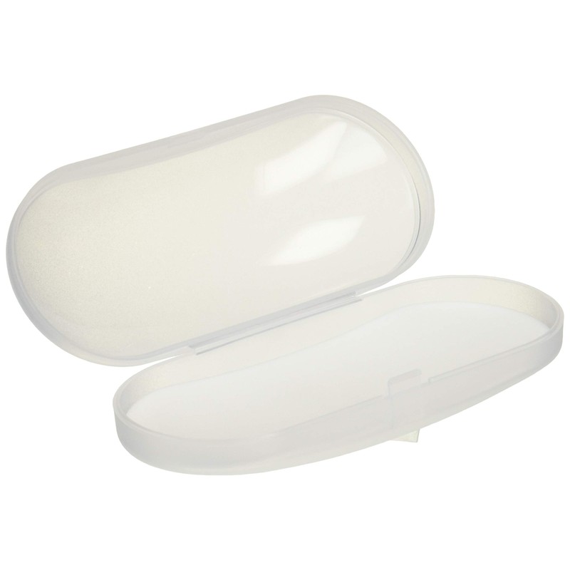Tccase MP-9-15 Glasses Case, White, Hard, Clear, Large