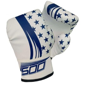 Kids Junior 2oz Pro Boxing Gloves, Kickboxing Fight Gloves, Sparring Training Punching Mitts, Heavy Bag Punch Bag MItt for Boxing Fighting Gloves Girls & Boys (Blue/White)