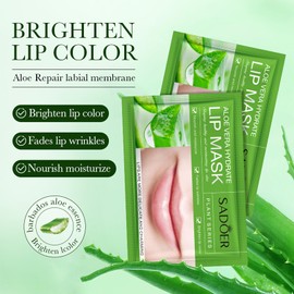 Lip Mask - 20 Pieces Gel Lip Masks, Lippenpflege Lippenmaske, Lippenpflegende Feuchtigkeitsmasken, Lippenpflege Maske Aloe Vera Lip Mask, Remove Dead Skin, Nourishing And Firming Lips