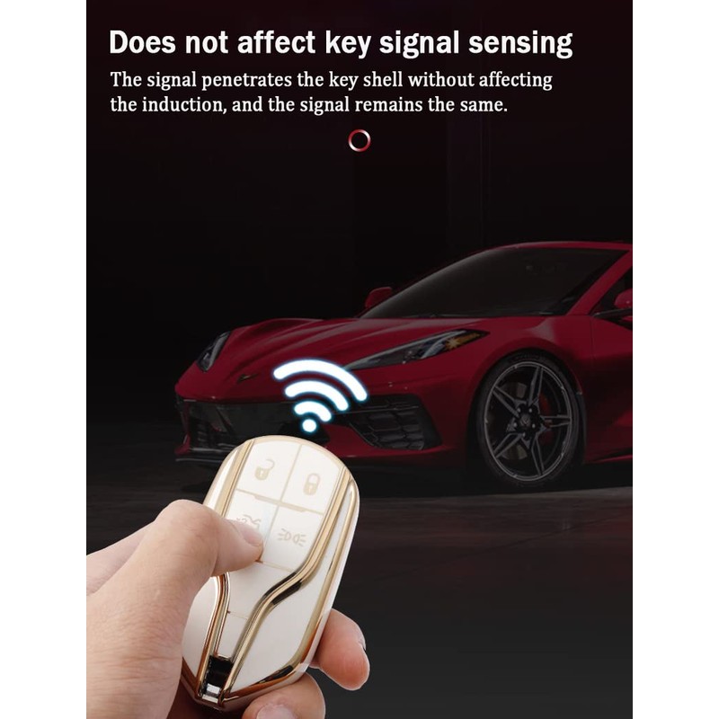 TECART Key Fob Cover Fit For Maserati Ghibli Soft TPU