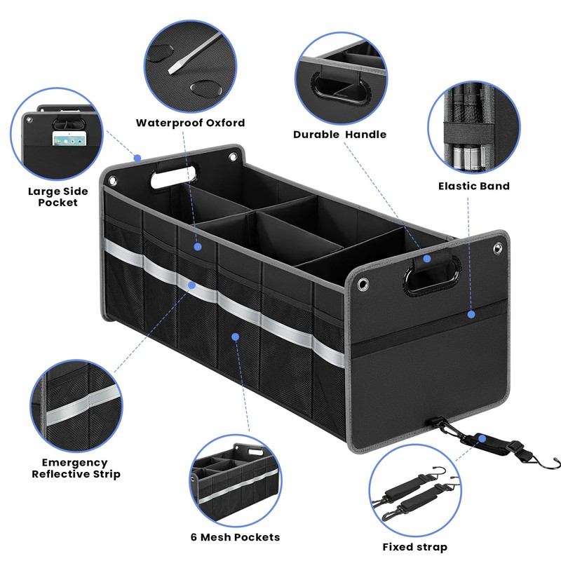 WINHUNT Car Trunk Organizer, Car Storage Organizer, Collapsible Multi Compartment