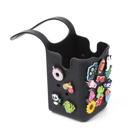 WinRese Stroller Silicone Cup Holder - Decorative, Versatile Storage, Fits wheelchairs, Luggage - Kitchen Large Capacity Organizer (Black)