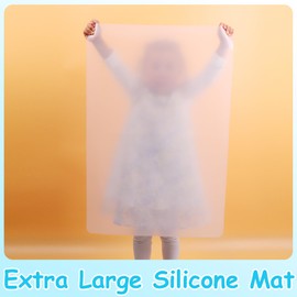 PABUSIOR Large Silicone Mat for Crafts - Heat Resistant, Non-Slip, 19.7×29.5In, Translucent Silicone Liner for Jewelry, Epoxy Resin, Glitter Slime, Manicure, DIY Sheet (2/Pack)