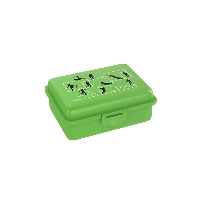 Fizzii Football Lunch Box, Plastic, green, 18 x 13 x