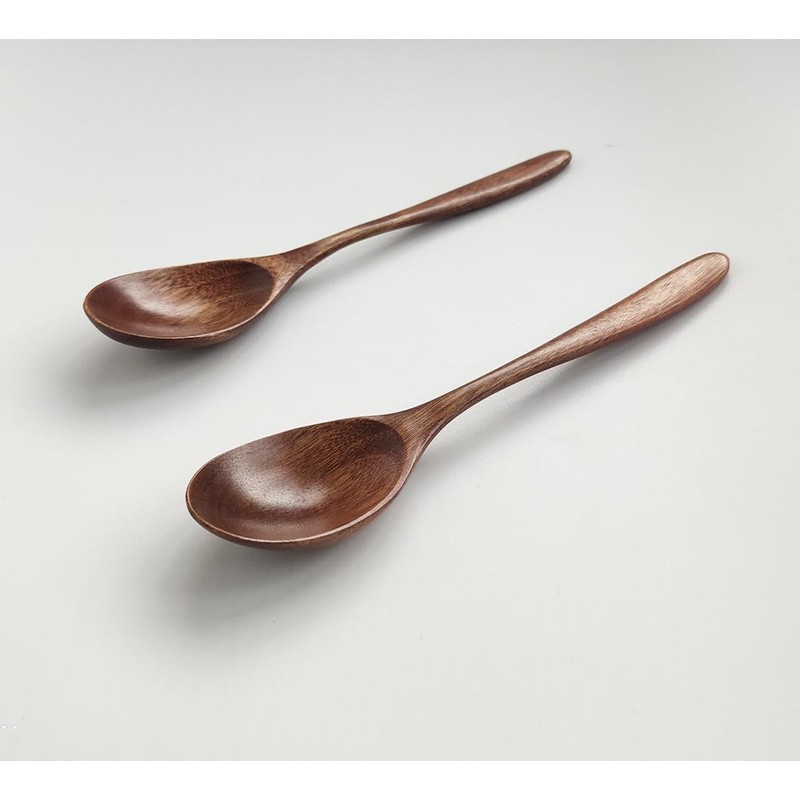 KXLCGYK Wooden Spoons, Set of 2, Lightweight Soup Spoons, Wooden