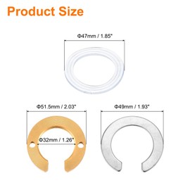 sourcing map 1 Pcs 1.26 Inch x 0.2 Inch C Type Faucet Fixing Bracket, Bracket Faucet Accessories, Washer Accessory Tool, Faucet Mounting Nut for Kitchen, Bathroom, Yellow