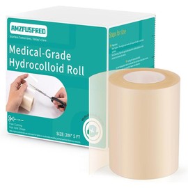 Upadated Hydrocolloid Bandages,2in*12ft Hydrocolloid Roll for Wound Care,Medical-Grade Hydrocolloid Patch Bandages with Self-Adhesive, Flexible & Waterproof DIY Size & Shape (2in*12ft):_2in*5ft