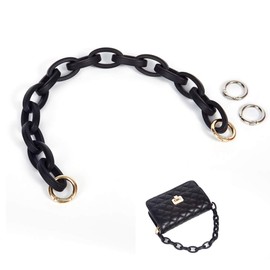 Xiazw Short Resin Bag Purse Handle Strap Replacement，Bag Decoration Chain，Bag Accessories Charms (Black)