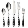 HOMECHAN 20-Piece Vintage Silverware Set with Black Bakelite Handles -