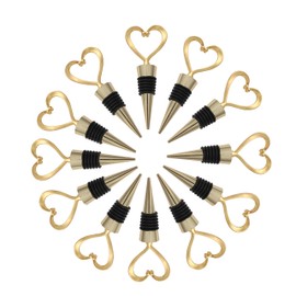 24PCS Wedding Favor for Guests Wine Bottle Stoppers, Beverage Bottle Stoppers, Wedding Gifts for Guests for Party Supply Baby Shower Bridal Shower Favors by WeddParty (Gold Heart, 24)