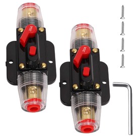 Pack of 2 30 A Car Fuse Holder, Car Circuit Breaker Automatic Fuse Holder 12 V 24 V, DC Reset Fuse Holder, Car Circuit Breaker with Manual Reset for Car Marine Audio System Protection