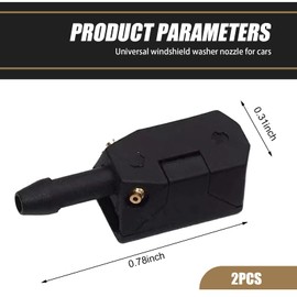 yorpyep Windshield Nozzle, 4 Hole 360 Degree Uniform Spray Wiper Arm Nozzle, Portable Mini Window Sprayer, for Most Cars and Trucks Front Windshield Wiper Arm Accessories (Black)