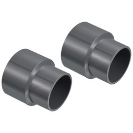 PATIKIL PVC Reducer Pipe Fitting 63x50mm, 2 Pack Straight Coupling Adapter Connector, Gray