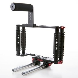 TK-3 Aluminum DSLR Camera Cage Kit for Canon 5D Mark II 7D 70D 60D w/15mm Rod RIG, 1/4-20 Threaded mounting Points and 3/8" Sized Female Threads for LCD Monitor and Other Camera Accessories