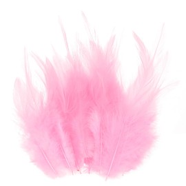 M METERXITY 300-Pack Saddle Hackle Rooster Feather, 3-6 Inch / 8-15cm Bulk Natural Fluffy Feathers for Crafting/Wedding/Dream Catcher/DIY Crafts Decorations [Pink]