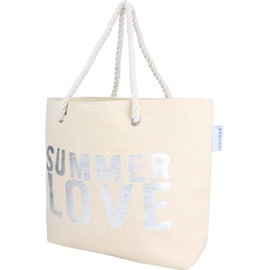 normani Beach Bag Shoulder Bag Handbag Shoulder Bag with Summer Design and Large Volume, Summer Love Beige