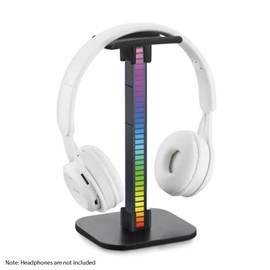 Headphone Stand RGB Light for Desk PC Gaming Headset Bottom Anti-slip with Type-C Ports Rechargeable Headset Display Support Bracket 7 Lighting Modes Switching Detachable Headphone Pickup Hanger Rack Boyfriend Gifts