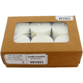 HomArt Unscented Votive Wax Candles, Ivory, 6-Pack