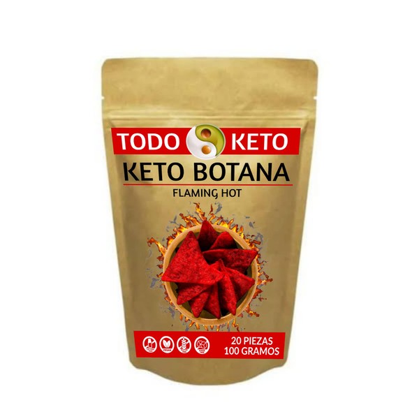 Totopos Keto Botana de Almendra 20 Piezas Horneados (Flamin Hot)