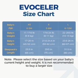 Evoceler Baby Swaddle Sleep Sack - 1.0 TOG Swaddle with Temperature Monitor & Supportive Mattress, Organic Cotton Wearable Blanket, Soft and Breathable, Reduces Startle Reflex (0-3 Months, XS)