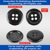 24 Pieces 4 Hole Diameter 22.9mm Black Polyester Buttons Size