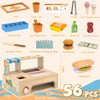 WOODMAM Foldable Wooden Kids Play Food Toys Sandwich Counter with