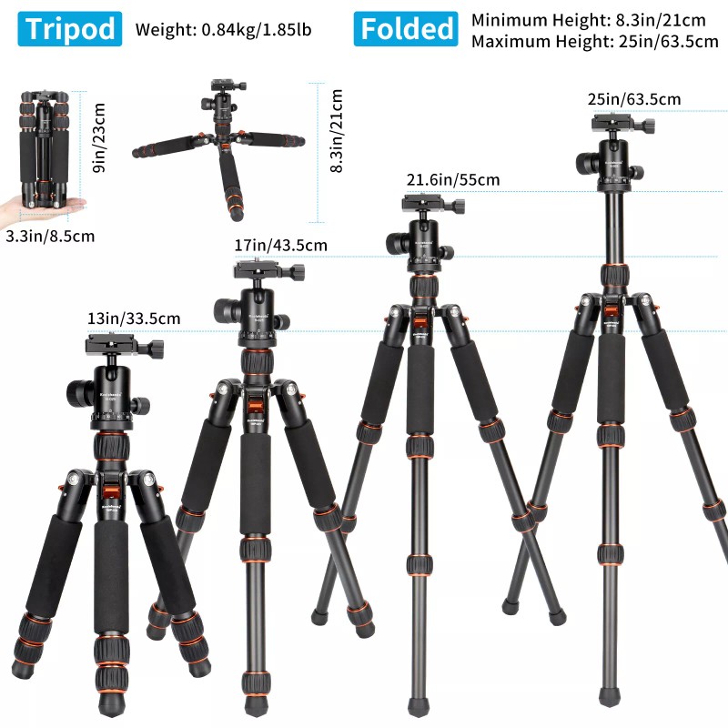 Koolehaoda Portable Camera Tripod Travel Mini Tripod Tabletop Tripod for