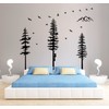 Large Pine Tree Wall Decals Peel and Stick Forest Tree