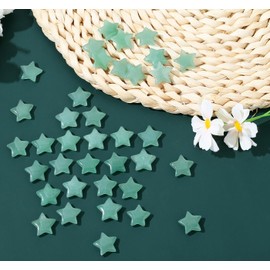 GUJOXILA 20pcs Green Aventurine Star Crystals Gemstones Healing Gifts for Women Beginners Quartz Bulk Reiki Polished Pocket Protection Meditation Divination Gem Stones