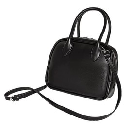 Halgio 2-Way Mini Boston Square Bag, Handbag, Shoulder Bag, Women's Bag, Square Shoulder Bag, Mini Boston Bag, Mini Handbag, Black, Simple, Black