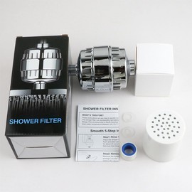 30 Stage Shower Filter for Hard Water - High Output Shower Water Filter to Remove Chlorine Fluoride Heavy Metals, Improves The Condition of Your Skin, Hair and Nails(1 Shower Filter and 2 Cartridges)