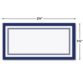 Colorful Images Printable Navy Crisp Return Address Mailing Labels, 6 Easy Peel Sheets, Set of 144 Self Adhesive, 1" x 2-1/4" Labels, Laser and Inkjet Printer Compatible