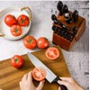 Knife Set 15-Piece Kitchen Knife Set with Sharpener Wooden Block