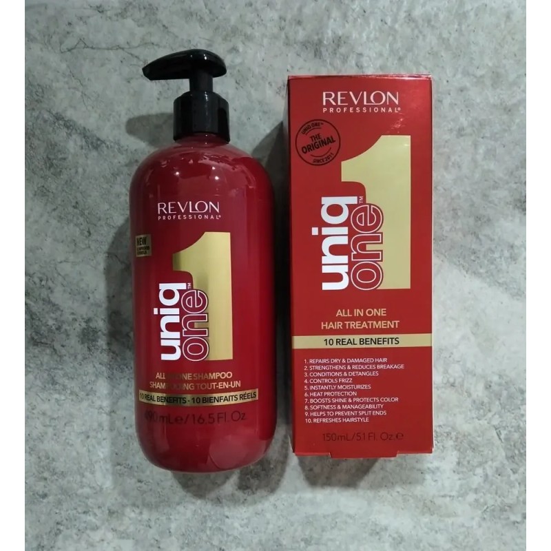 Revlon Shampoo Uniq One 490ml Y Tratamiento 150ml