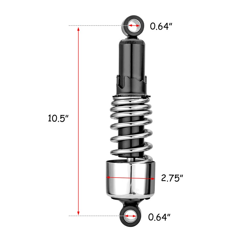 CB Chrome 10.5" Slammer Rear Absorber Shock Lowering Kit For