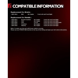 Torchbeam Front Brake Calipers Set for Honda 2012-2016 CR-V 2.4L, Honda 2007-2011 CR-V, Honda 2005-2010 Odyssey, Front Left and Front Right Calipers Replace # 19B2958+19B2959