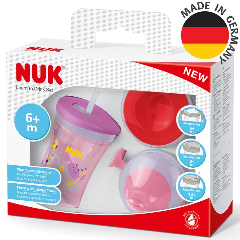 NUK 3-in-1 Drinking Set with Trainer Cup Trainer Cup Sippy